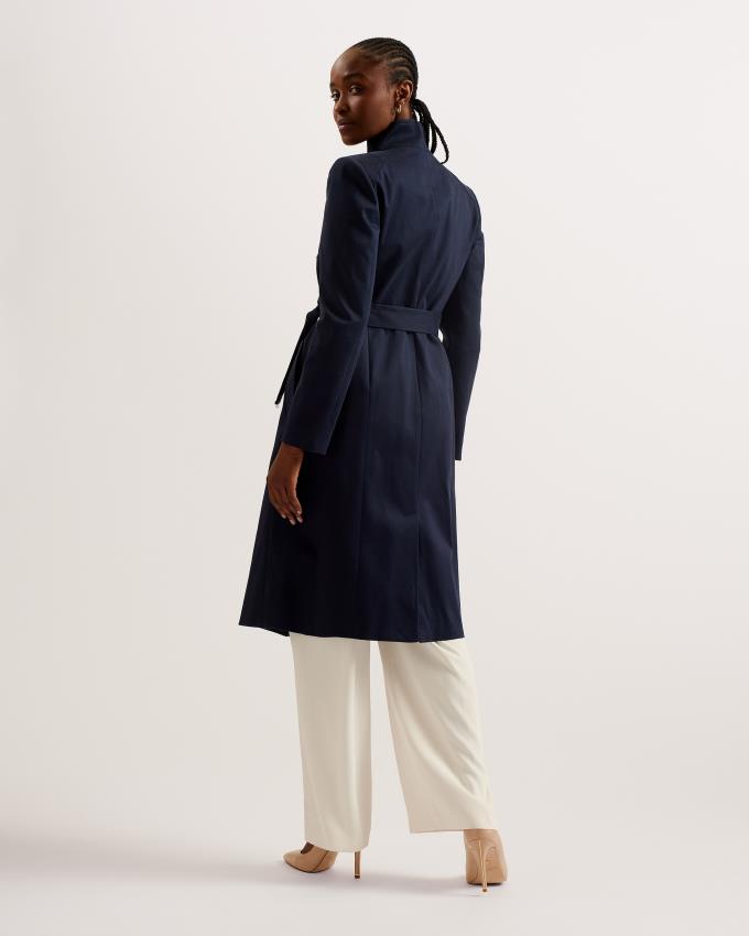 Manteau Ted Baker Midi Length Wrap Trench Bleu Foncé Femme | NRO-34416542